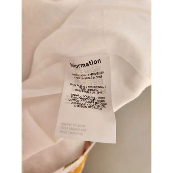 NWD Reformation Selia Linen Midi Dress Size XL Backless Floral Ties - Picture 15 of 16